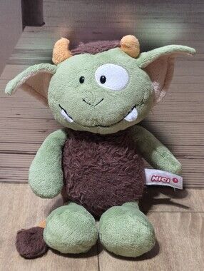 Nici Monster Jipii Green & Brown Plush - Soft One-Eyed Cuddly Toy